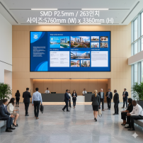 실내형 SMD P2.5mm ,5,760mm×3,360mm ,263인치 대형스크린