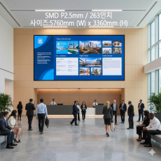 실내형 SMD P2.5mm ,5,760mm×3,360mm ,263인치 대형스크린
