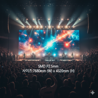 실내형 SMD P2.5mm ,7,680mm×4,320mm ,347인치 대형스크린